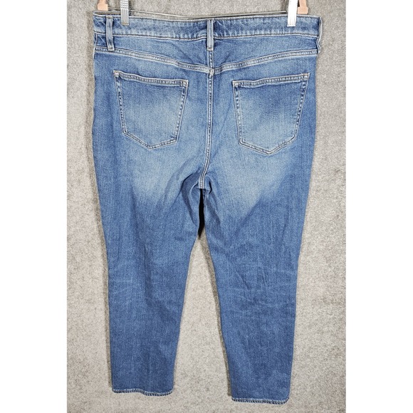 Lands End Jeans Womens Sz 16 Blue Denim High Rise Straight Leg 5 Pocket Stretch - Picture 2 of 9